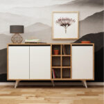 ΜΠΟΥΦΕΣ ΜΕΛΑΜΙΝΗΣ BRIAR ΚΑΡΥΔΙ ΜΕ ΛΕΥΚΕΣ ΠΟΡΤΕΣ 140x40x86Yεκ.HM9432.02 - Image 4