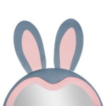 ΠΑΙΔΙΚΟΣ ΚΑΘΡΕΦΤΗΣ ΔΑΠΕΔΟΥ BUNNY HM4489.02 MDF ΡΟΖ & ΜΠΛΕ-ΜΑΥΡΟ STAND 80x162Υεκ. - Image 6
