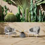 ΠΟΛΥΘΡΟΝΑ ΑΛΟΥΜΙΝΙΟΥ XANTION ΗM6471.02 ΜΕ ΣΧΟΙΝΙ & ΜΑΞΙΛΑΡΙΑ--ΛΕΥΚΟ 71,5x77x70,5Υεκ - Image 2