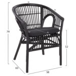 ΠΟΛΥΘΡΟΝΑ DAMPAR HM9929.03 RATTAN & ΜΑΞΙΛΑΡΙ ΣΕ ΜΑΥΡΟ 58x63x79Υεκ. - Image 2