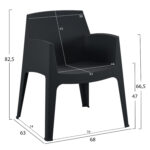 ΠΟΛΥΘΡΟΝΑ ΠΟΛΥΠΡΟΠΥΛΕΝΙΟΥ SLEEK HM6370.02 ΜΑΥΡΗ 68x63x82,5Υεκ. - Image 2