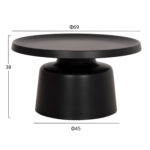 ΣΕΤ 2 ΤΡΑΠΕΖΙΑ ΣΑΛΟΝΙΟΥ RINKON2 HM18304.02 ΜΕΤΑΛΛΟ ΣΕ ΜΑΥΡΟ Φ49εκ & Φ69εκ - Image 2