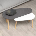 ΣΕΤ 2ΤΜΧ ΤΡΑΠΕΖΙΑ ΣΑΛΟΝΙΟΥ APRILIA HM18179.01 ΜΕΛΑΜΙΝΗ ΑΝΘΡΑΚΙ-ΛΕΥΚΟ 95x47x47Υεκ - Image 3