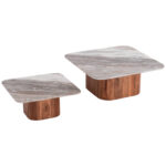 ΣΕΤ 2ΤΜΧ ΤΡΑΠΕΖΙΑ ΣΑΛΟΝΙΟΥ VOLTI HM21079 ΓΚΡΙ ΜΑΡΜΑΡΟ-ΞΥΛΟ ΑΚΑΚΙΑΣ - Image 8