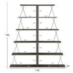ΣΕΤ ΒΙΒΛΙΟΘΗΚΕΣ 2ΤΜΧ MINI TARS HM11772.13 ΜΕΛΑΜΙΝΗ OLIVE GREY-ΜΑΥΡΕΣ ΒΕΡΓΕΣ 65x24x146Υεκ.(x2) - Image 2