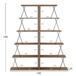 ΣΕΤ ΒΙΒΛΙΟΘΗΚΕΣ 2ΤΜΧ MINI TARS HM11772.14 ΜΕΛΑΜΙΝΗ ΦΥΣΙΚΟ OAK-ΜΑΥΡΟ 65x24x146Υεκ.(x2) - Image 2