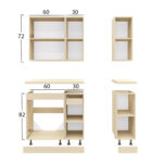 ΣΥΝΘΕΣΗ ΚΟΥΖΙΝΑΣ ΑΠΟ ΜΕΛΑΜΙΝΗ SONAMA ΠΑΓΚΟΣ ΒΑΚΕΛΙΤΗ 120x47x84,8Υεκ.HM2465.01 - Image 2