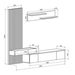 ΣΥΝΘΕΣΗ ΤΗΛΕΟΡΑΣΗΣ DORT HM18076.02 ΜΕΛΑΜΙΝΗ ΣΕ ΣΟΝΑΜΑ-ΣΚΟΥΡΟ ΓΚΡΙ 249.5x42.2x199.5Υεκ - Image 2