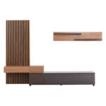 ΣΥΝΘΕΣΗ ΤΗΛΕΟΡΑΣΗΣ DORT HM18076.02 ΜΕΛΑΜΙΝΗ ΣΕ ΣΟΝΑΜΑ-ΣΚΟΥΡΟ ΓΚΡΙ 249.5x42.2x199.5Υεκ - Image 4