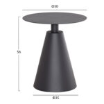 ΤΡΑΠΕΖΑΚΙ ΒΟΗΘ. ΣΤΡΟΓΓΥΛΟ ΕΞ.ΧΩΡΟΥ SERA HM6270.01 ΓΚΡΙ ΑΛΟΥΜΙΝΙΟ Φ50x56Υεκ. - Image 2