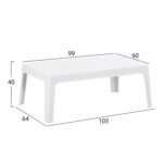 ΤΡΑΠΕΖΑΚΙ ΟΡΘΟΓΩΝΙΟ SLEEK HM6367.01 ΠΟΛΥΠΡΟΠΥΛΕΝΙΟ ΣΕ ΛΕΥΚΟ 105x64x40Υεκ. - Image 2