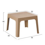 ΤΡΑΠΕΖΑΚΙ ΤΕΤΡΑΓΩΝΟ SLEEK HM6371.03 ΠΟΛΥΠΡΟΠΥΛΕΝΙΟ ΣΕ ΚΑΠΟΥΤΣΙΝΟ 56x56x40Υεκ. - Image 2