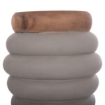 ΣΚΑΜΠΟ PUFFAT HM18172.03 FIBER CEMENT ΓΚΡΙ- ΞΥΛΟ TEAK TOP Φ45x46Υεκ. - Image 4