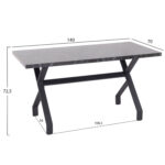 ΤΡΑΠΕΖΙ ΚΟΥΖΙΝΑΣ LANA HM18221.02 ΜΕΛΑΜΙΝΗ ΜΑΥΡΟ ΜΑΡΜΑΡΟ-ΜΑΥΡΑ ΜΕΤΑΛ.ΠΟΔΙΑ 140x70x72.5Υεκ - Image 2