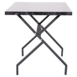 ΤΡΑΠΕΖΙ ΚΟΥΖΙΝΑΣ LANA HM18221.02 ΜΕΛΑΜΙΝΗ ΜΑΥΡΟ ΜΑΡΜΑΡΟ-ΜΑΥΡΑ ΜΕΤΑΛ.ΠΟΔΙΑ 140x70x72.5Υεκ - Image 4