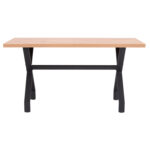 ΤΡΑΠΕΖΙ ΚΟΥΖΙΝΑΣ LANA HM18221.04 ΜΕΛΑΜΙΝΗ ΣΕ ΦΥΣΙΚΟ-ΜΑΥΡΑ ΜΕΤΑΛ.ΠΟΔΙΑ 140x70x72.5Υεκ. - Image 3