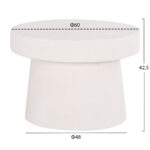 ΤΡΑΠΕΖΙ ΣΑΛΟΝΙΟΥ ΣΤΡΟΓΓΥΛΟ ΣΕΙΡΑ SANTORINI HM18051 MDF ΣΕ ΥΠΟΛΕΥΚΟ ΧΡΩΜΑ Φ60x42,5Υεκ. - Image 2