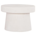 ΤΡΑΠΕΖΙ ΣΑΛΟΝΙΟΥ ΣΤΡΟΓΓΥΛΟ ΣΕΙΡΑ SANTORINI HM18051 MDF ΣΕ ΥΠΟΛΕΥΚΟ ΧΡΩΜΑ Φ60x42,5Υεκ. - Image 3