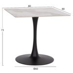 ΤΡΑΠΕΖΙ ΤΡΑΠΕΖΑΡΙΑΣ TETRAN HM18315.02 ΒΑΣΗ ΜΑΥΡΗ--SINTERED STONE PANDORA 80x80x73Υεκ - Image 2