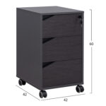 ΕΠΑΓΓΕΛΜΑΤΙΚΗ ΣΥΡΤΑΡΙΕΡΑ ΓΡΑΦΕΙΟΥ ΜΕ ΡΟΔΑΚΙΑ ROSEWOOD HM2108 42X42X60Y εκ. - Image 2