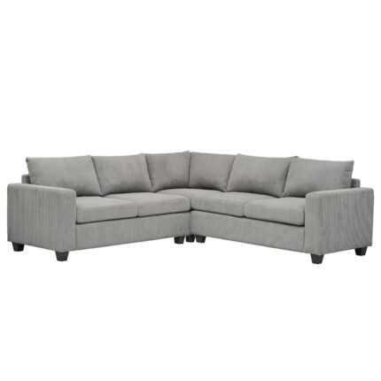 ΓΩΝΙΑΚΟΣ ΚΑΝΑΠΕΣ CALDER HM3286.01 ΓΚΡΙ ΥΦΑΣΜΑ 254x254x90x91Υεκ.