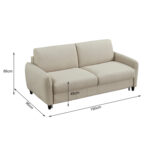 ΚΑΝΑΠΕΣ-ΚΡΕΒΑΤΙ ΜΕ ΑΝΑΔΙΠΛ.ΣΤΡΩΜΑ ETUDINE HM3311.02 ΜΠΕΖ ΥΦΑΣΜΑ 185x97x87Υεκ - Image 2