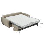 ΚΑΝΑΠΕΣ-ΚΡΕΒΑΤΙ ΜΕ ΑΝΑΔΙΠΛ.ΣΤΡΩΜΑ ETUDINE HM3311.02 ΜΠΕΖ ΥΦΑΣΜΑ 185x97x87Υεκ - Image 3