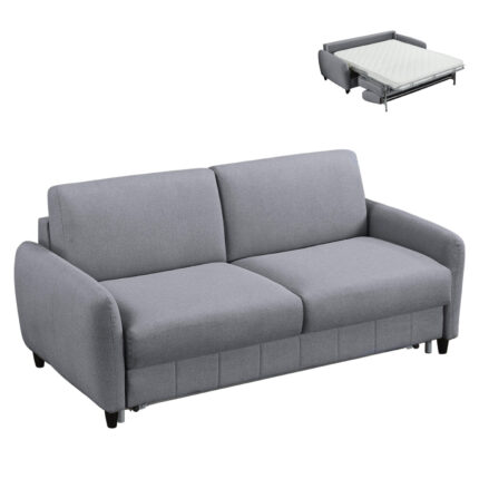 ΚΑΝΑΠΕΣ-ΚΡΕΒΑΤΙ ΜΕ ΑΝΑΔΙΠΛ.ΣΤΡΩΜΑ ETUDINE HM3311.01 ΓΚΡΙ ΥΦΑΣΜΑ 185x97x87Υεκ