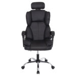 ΚΑΡΕΚΛΑ ΓΡΑΦΕΙΟΥ OCTAVIUS HM1202 ΜΑΥΡΟ PVC-ΜΕΤΑΛ.ΧΡΩΜΙΟ ΒΑΣΗ 63x73x129Υεκ - Image 3