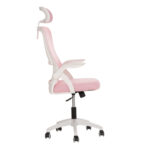 ΚΑΡΕΚΛΑ ΓΡΑΦΕΙΟΥ BLAZER HM1205.04 ΡΟΖ MESH-ΛΕΥΚΟΣ ΣΚΕΛΕΤΟΣ NYLON 60,5x47x85,5Υεκ. - Image 4