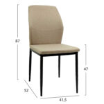 ΚΑΡΕΚΛΑ ΤΡΑΠΕΖΑΡΙΑΣ DIAZ HM18346.04 ΜΠΕΖ ΥΦΑΣΜΑ-ΜΕΤΑΛΛΙΚΑ ΠΟΔΙΑ ΜΑΥΡΑ 41,5x52x87Υεκ. - Image 2