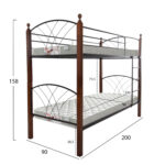 ΚΟΥΚΕΤΑ ΜΕ ΣΤΡΩΜΑΤΑ STOREY HM21334 ΜΕΤΑΛΛΟ & ΞΥΛΟ RUBBERWOOD--ΓΙΑ ΣΤΡΩΜΑΤΑ 90x190εκ. - Image 3