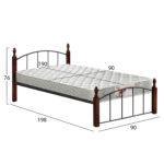 ΚΡΕΒΑΤΙ ΜΟΝΟ & ΣΤΡΩΜΑ MAKAI HM21330 ΜΕΤΑΛΛΟ & ΞΥΛΟ ΣΕ ΚΑΡΥΔΙ--ΣΤΡΩΜΑ 90x190εκ - Image 3