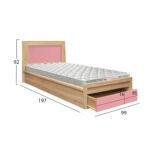 ΚΡΕΒΑΤΙ ΠΑΙΔΙΚΟ ΜΕ ΣΥΡΤΑΡΙ PLAYROOM HM21326.01 ΜΕΛΑΜΙΝΗ SONAMA/ΡΟΖ--ΜΕ ΣΤΡΩΜΑ 90x190εκ - Image 2