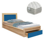 ΚΡΕΒΑΤΙ ΠΑΙΔΙΚΟ ΜΕ ΣΥΡΤΑΡΙ PLAYROOM HM21326 ΜΕΛΑΜΙΝΗ ΣΕ SONAMA/ΣΙΕΛ--ΜΕ ΣΤΡΩΜΑ 90x190εκ