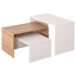 ΤΡΑΠΕΖΙ ΣΑΛΟΝΙΟΥ ΣΕΤ 3ΤΜΧ BENTIL HM9444.11 ΜΕΛΑΜΙΝΗ SONAMA-ΛΕΥΚΟ 65x35x45Υεκ - Image 3