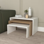 ΤΡΑΠΕΖΙ ΣΑΛΟΝΙΟΥ ΣΕΤ 3ΤΜΧ BENTIL HM9444.11 ΜΕΛΑΜΙΝΗ SONAMA-ΛΕΥΚΟ 65x35x45Υεκ - Image 6