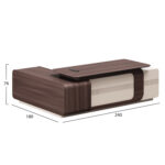 ΓΡΑΦΕΙΟ ΔΕΞΙΑ ΓΩΝΙΑ ΣΕΙΡΑ PRESIDENT HM2146R ΜΕΛΑΜΙΝΗ ΣΕ ΚΑΡΥΔΙ-ΜΠΕΖ 240x180x76Υεκ - Image 2