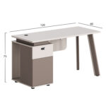 ΓΡΑΦΕΙΟ ΜΕ ΑΡΙΣΤΕΡΟ ΝΤΟΥΛΑΠΙ NEWLINE HM18273L ΜΕΛΑΜΙΝΗ ΕΚΡΟΥ-ΑΝΟΙΧΤΟ ΚΑΦΕ 120x60x75Υεκ - Image 2