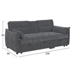 ΚΑΝΑΠΕΣ ΚΡΕΒΑΤΙ (ΓΩΝΙΑ) ΠΟΛΥΜΟΡΦΙΚΟΣ 3-ΘΕΣΙΟΣ VELAR HM3305.01 ΓΚΡΙ ΥΦΑΣΜΑ 208x86x85Υεκ. - Image 3