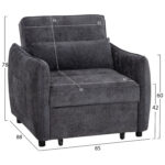 ΠΟΛΥΘΡΟΝΑ-ΚΡΕΒΑΤΙ ORYN HM3307.01 ΓΚΡΙ ΥΦΑΣΜΑ 85x88x78Υεκ. - Image 2