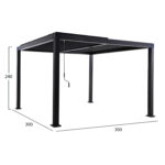 ΒΙΟΚΛΙΜΑΤΙΚΗ ΠΕΡΓΚΟΛΑ ΑΛΟΥΜΙΝΙΟΥ PREMIUM FRANIO HM6609.01 ΜΑΥΡΟ 300x300x240Υ - Image 2