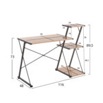 ΓΡΑΦΕΙΟ NOREX HM9317 ΜΕΤΑΛΛΙΚΟ ΜΑΥΡΟ ΜΕ MDF ΕΠΙΦΑΝΕΙΑ ΣΕ ΟΑΚ 116X48X89,5Υεκ. - Image 2