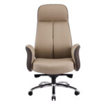 ΚΑΡΕΚΛΑ ΓΡΑΦΕΙΟΥ DRAMON HM18356.02 ΜΠΕΖ-ΚΑΦΕ PU ΔΕΡΜΑ--ΒΑΣΗ ΧΡΩΜΙΟΥ 66x70x132.5Υεκ - Image 3