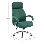 ΚΑΡΕΚΛΑ ΓΡΑΦΕΙΟΥ TOREN HM18357.07 ΠΡΑΣΙΝΟ PU ΔΕΡΜΑ--ΒΑΣΗ ΧΡΩΜΙΟΥ 66x74x128Υεκ - Image 2