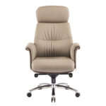 ΚΑΡΕΚΛΑ ΓΡΑΦΕΙΟΥ TOMLIN HM18358.02 ΜΠΕΖ-ΚΑΦΕ PU ΔΕΡΜΑ--ΒΑΣΗ ΧΡΩΜΙΟΥ 72x74x128Υεκ - Image 3