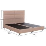 ΚΡΕΒΑΤΙ ΥΠΕΡΔΙΠΛΟ MILO ΑΠΟ ΣΚΟΥΡΟ ΜΠΕΖ ΥΦΑΣΜΑ HM628.22 ΓΙΑ ΣΤΡΩΜΑ 180x200 εκ. - Image 3