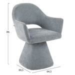 ΠΟΛΥΘΡΟΝΑ ΤΡΑΠΕΖΑΡΙΑΣ ΠΕΡΙΣΤΡΕΦΟΜΕΝΗ SIMA HM18360.01 ΓΚΡΙ ΥΦΑΣΜΑ 64x61x84,5Υεκ - Image 3