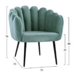 ΠΟΛΥΘΡΟΝΑ VIVIEN HM8631.07 ΑΠΟ ΒΕΛΟΥΔΟ ΦΥΣΤΙΚΙ ΜΕ ΜΑΥΡΑ ΠΟΔΙΑ 70x70x76Υ εκ. - Image 2