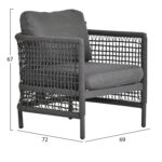 ΣΕΤ ΣΑΛΟΝΙ 4ΤΜΧ SONDRA HM6251.01 ΑΛΟΥΜΙΝΙΟ-ΣΧΟΙΝΙ-ΜΑΞΙΛΑΡΙΑ ΣΕ ΓΚΡΙ - Image 3